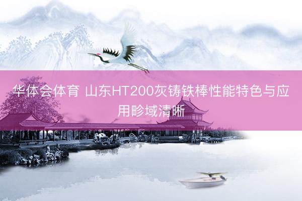 华体会体育 山东HT200灰铸铁棒性能特色与应用畛域清晰